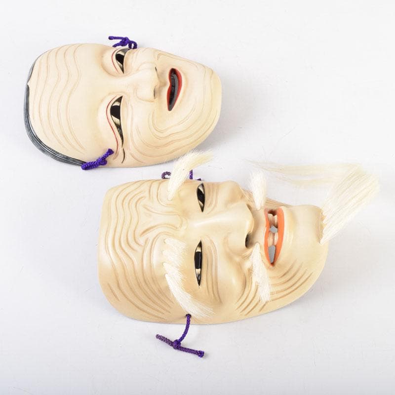 ちょんたろ 　吉備のおもて　能面　木彫　手名槌命　足名槌命　V　8790