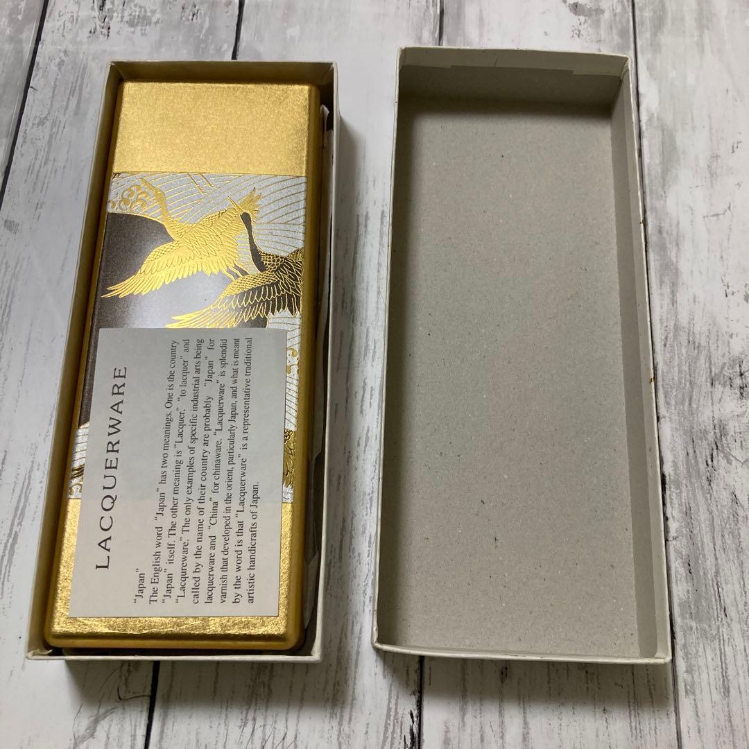 新品　金箔の鶴模様 漆器