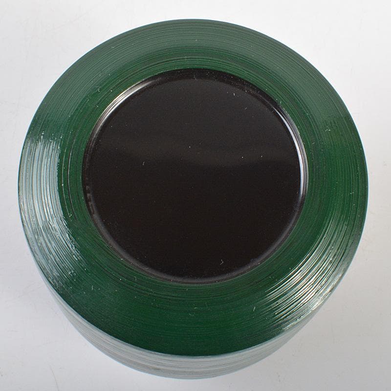 茶道具　蒔絵師　景雲作　青漆刷毛目塗　螺鈿装飾　双鶴蒔絵　雪吹　共箱　V6437