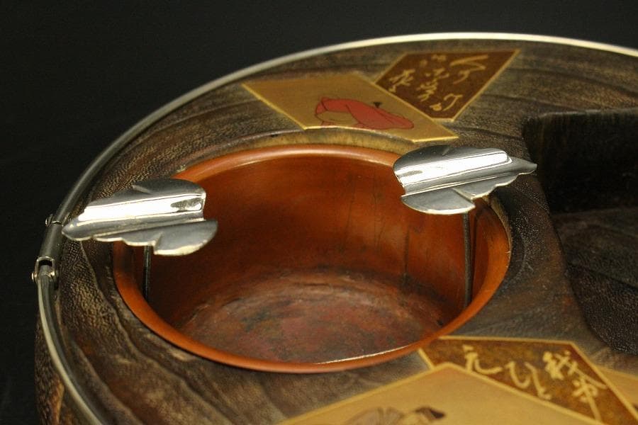 百人一首 蒔絵 煙草盆(ZE467)