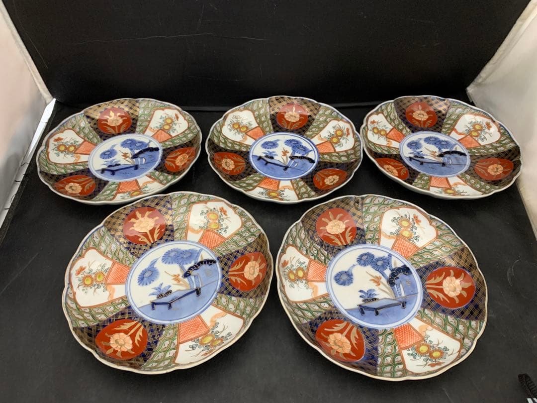 risa古伊万里　色絵金彩　七寸皿　5枚　古美術　時代器