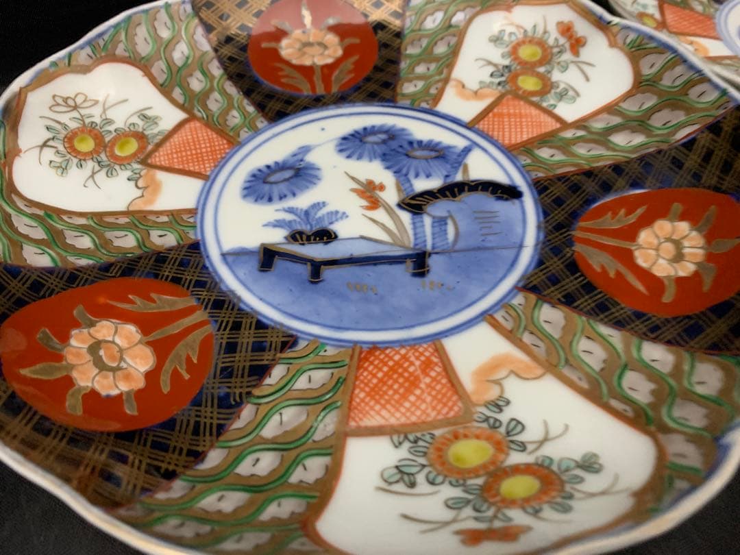 risa古伊万里　色絵金彩　七寸皿　5枚　古美術　時代器