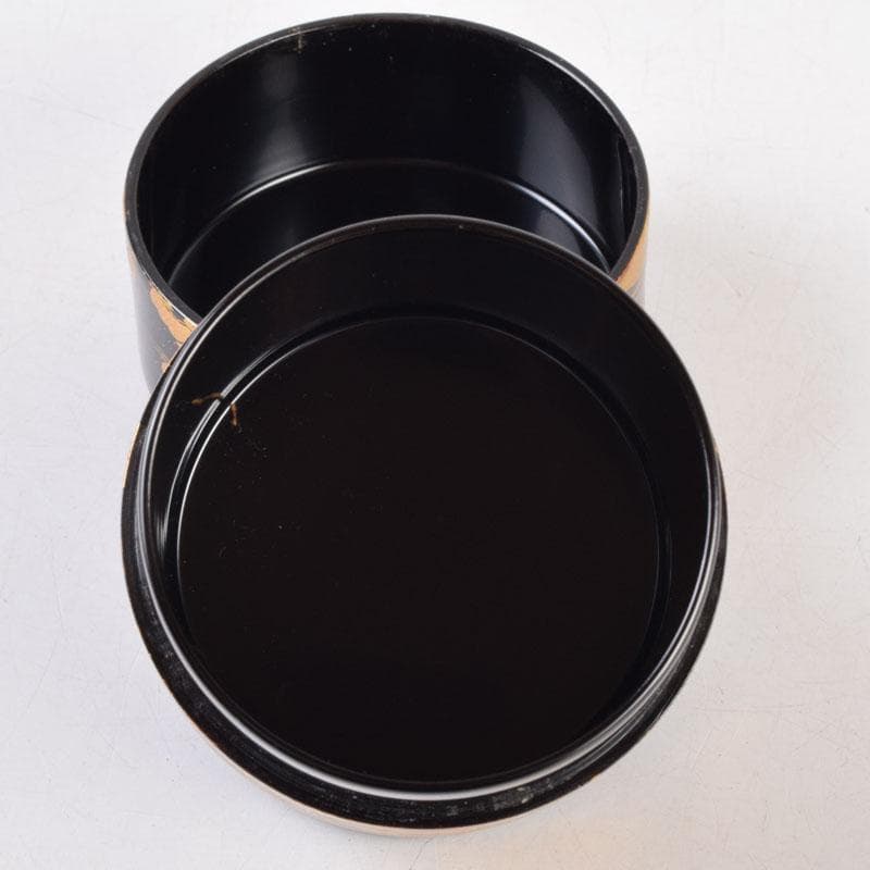 山中漆器　加賀蒔絵師　和田寿峰作　面根来　住吉蒔絵　茶器　共箱　V　8550