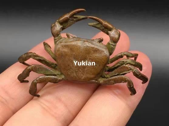 銅細工 蟹 八方来財 書道具 文房具 装飾品 工芸品 美術品 置物