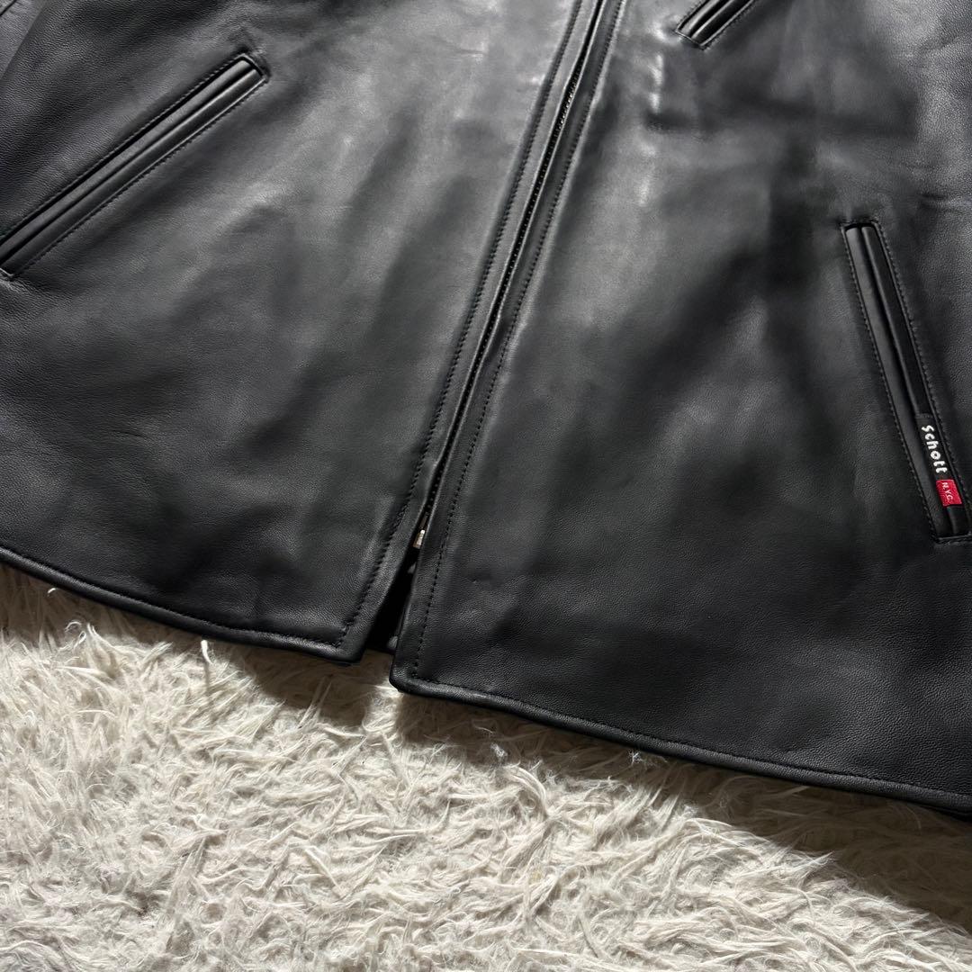 く*く様 美品/希少✨schott ライダースジャケット　シングル　羊革　ブラッ