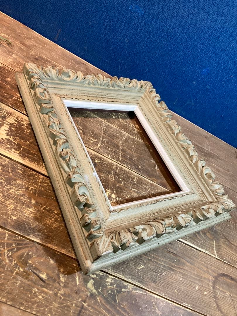 h 額縁　壁掛けインテリア　ヴィンテージ　アンティーク調　木製　ヨーロピアン風