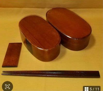 卸直販　木曽ひのきメンパ　曲げわっぱ　摺り漆塗り　深蓋15cm 木曽ひのき箸付き