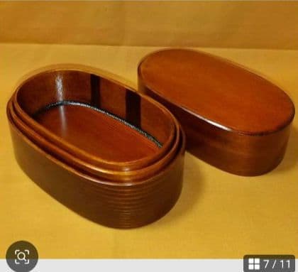 卸直販　木曽ひのきメンパ　曲げわっぱ　摺り漆塗り　深蓋15cm 木曽ひのき箸付き