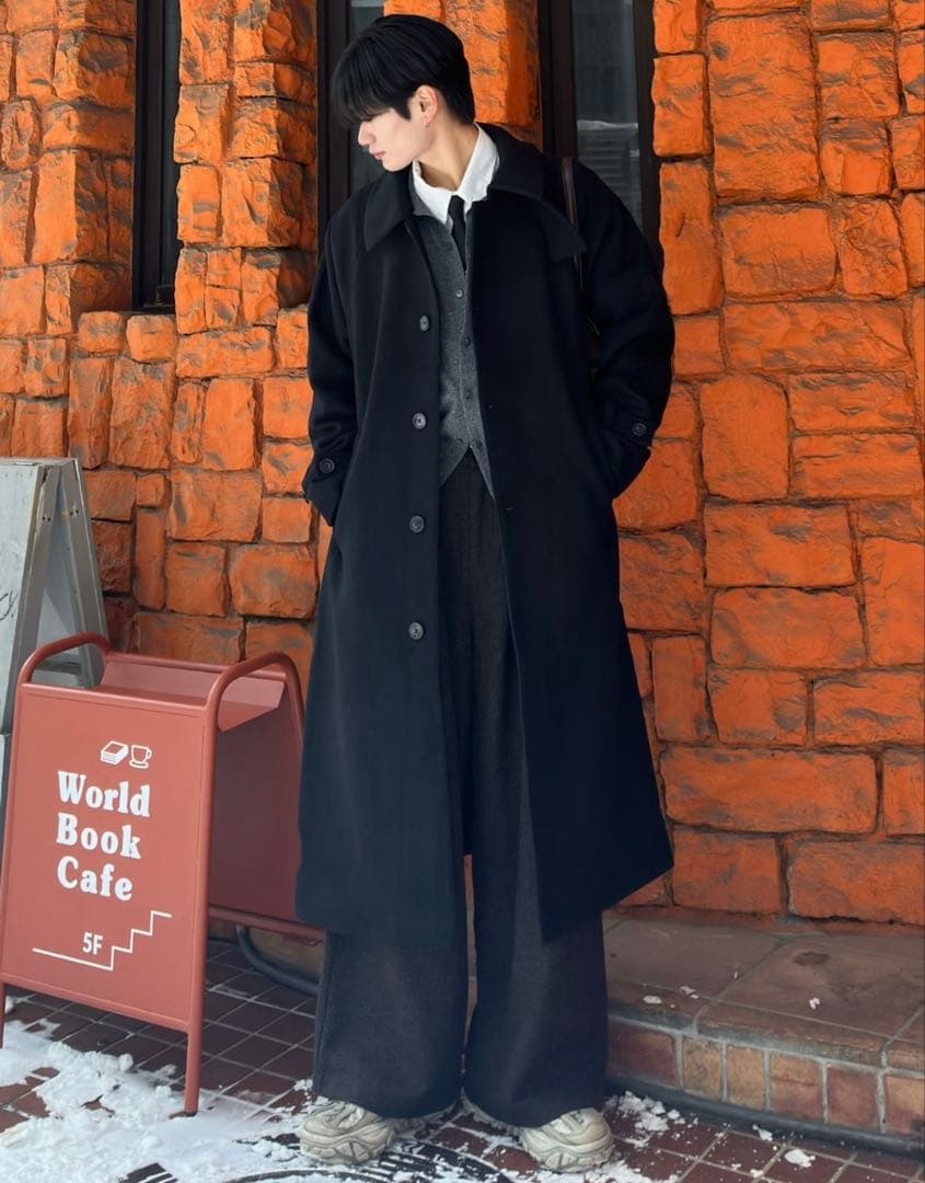 【完売品】CLEL ウールブレンド テックメルトンステンカラーコート XS