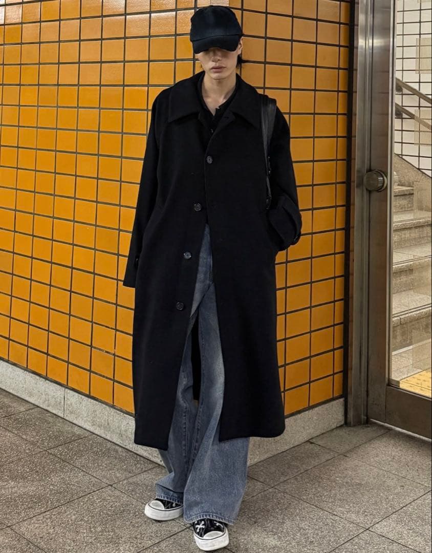 【完売品】CLEL ウールブレンド テックメルトンステンカラーコート XS