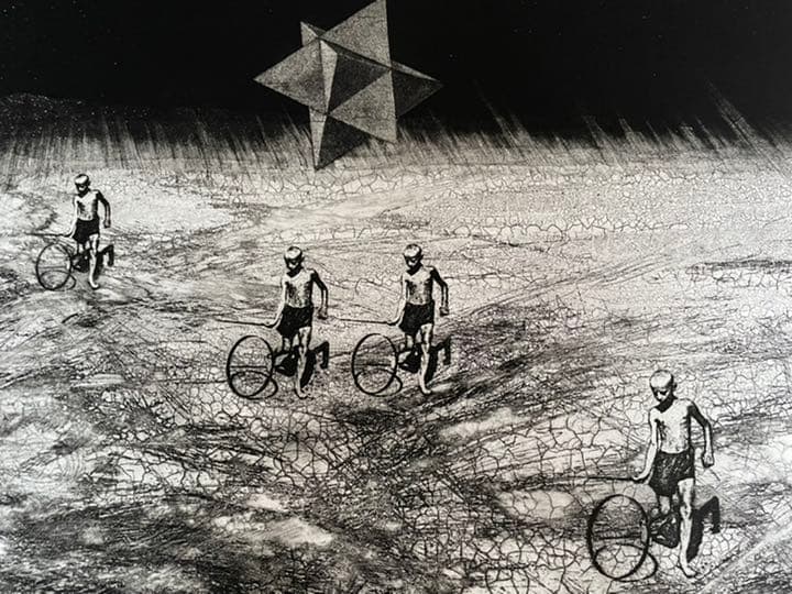 銅版画 : 森ヒロ子「惑星 I」1986