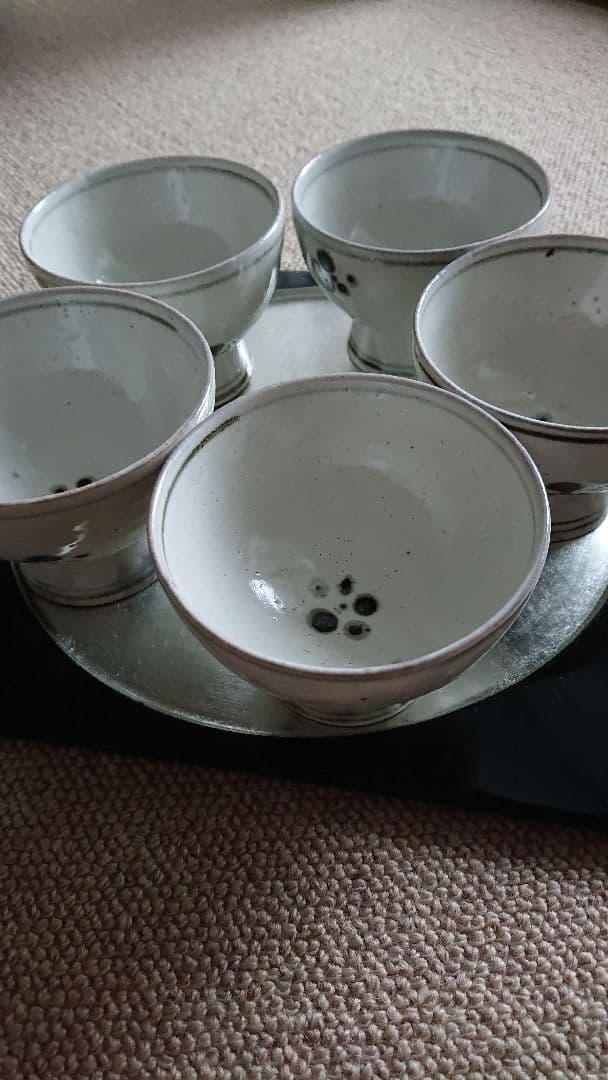 梅花文　汲出  虎渓山　水月窯 共箱入 茶器 湯呑