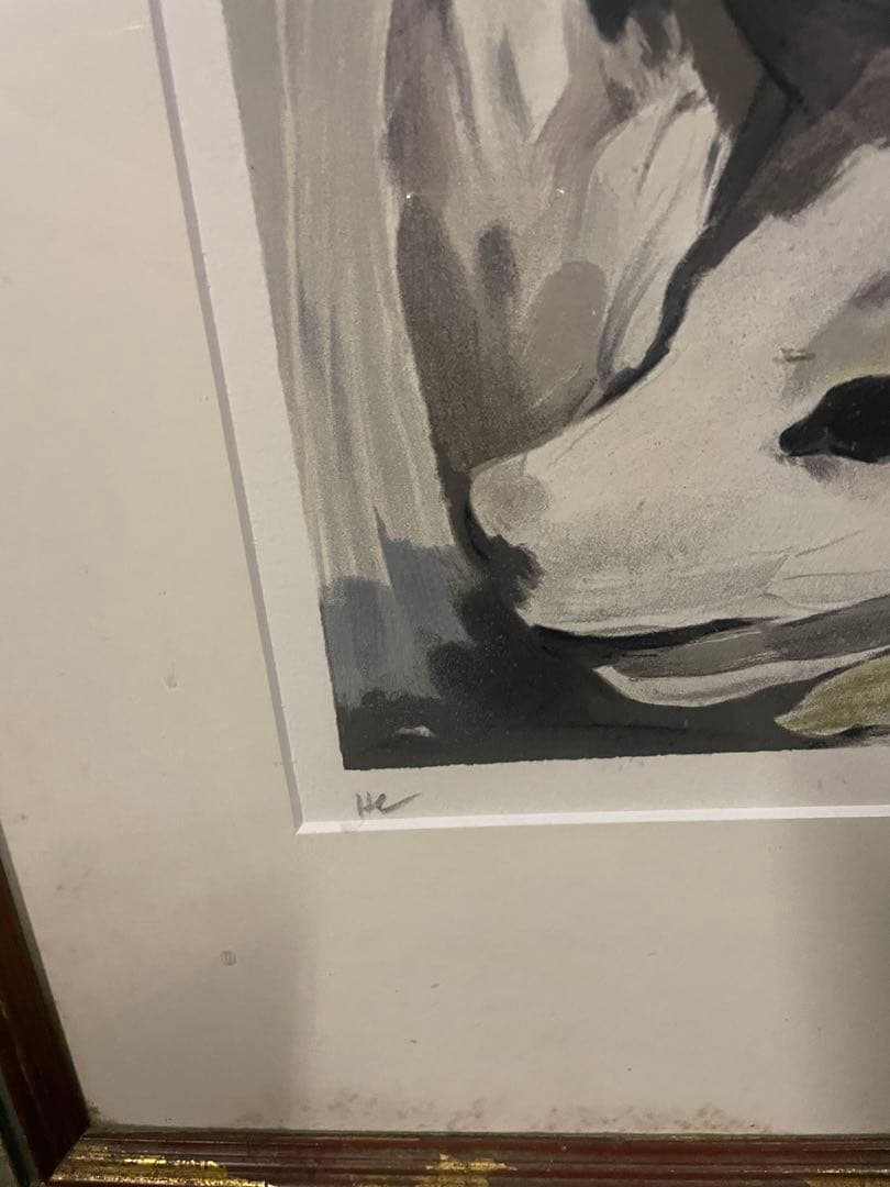 マリー•ローランサン　版画　大型額絵　作品名　少女　直筆サイン