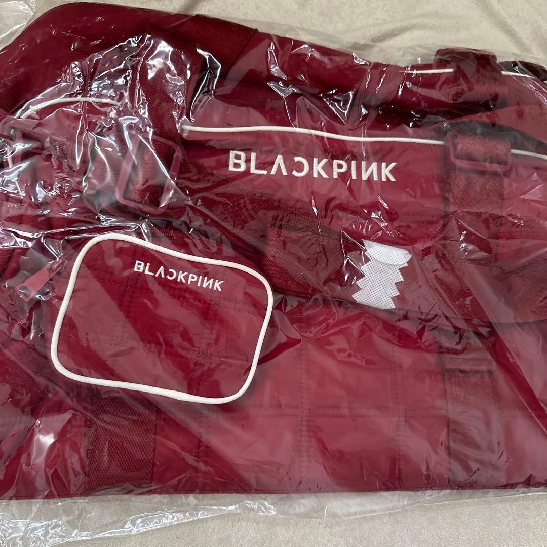 【新品】ボストンバッグ&ポーチ BLACKPINK LOGO バック　レッド