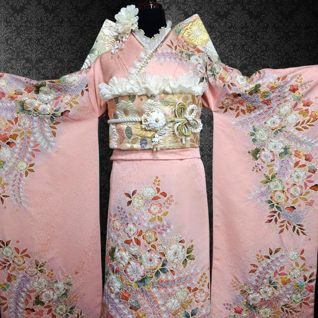 振袖フルセット(8点)・辻ヶ花・辻が花・翠山工房・落款有り・胴裏正絹・高級手縫い