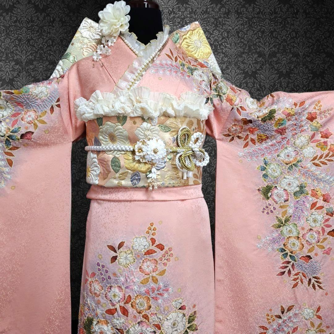 振袖フルセット(8点)・辻ヶ花・辻が花・翠山工房・落款有り・胴裏正絹・高級手縫い