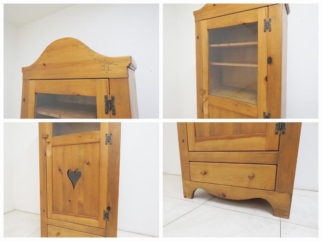 アンファン コーハウス パイン無垢材 ブックキャビネット 本棚 書棚 食器棚