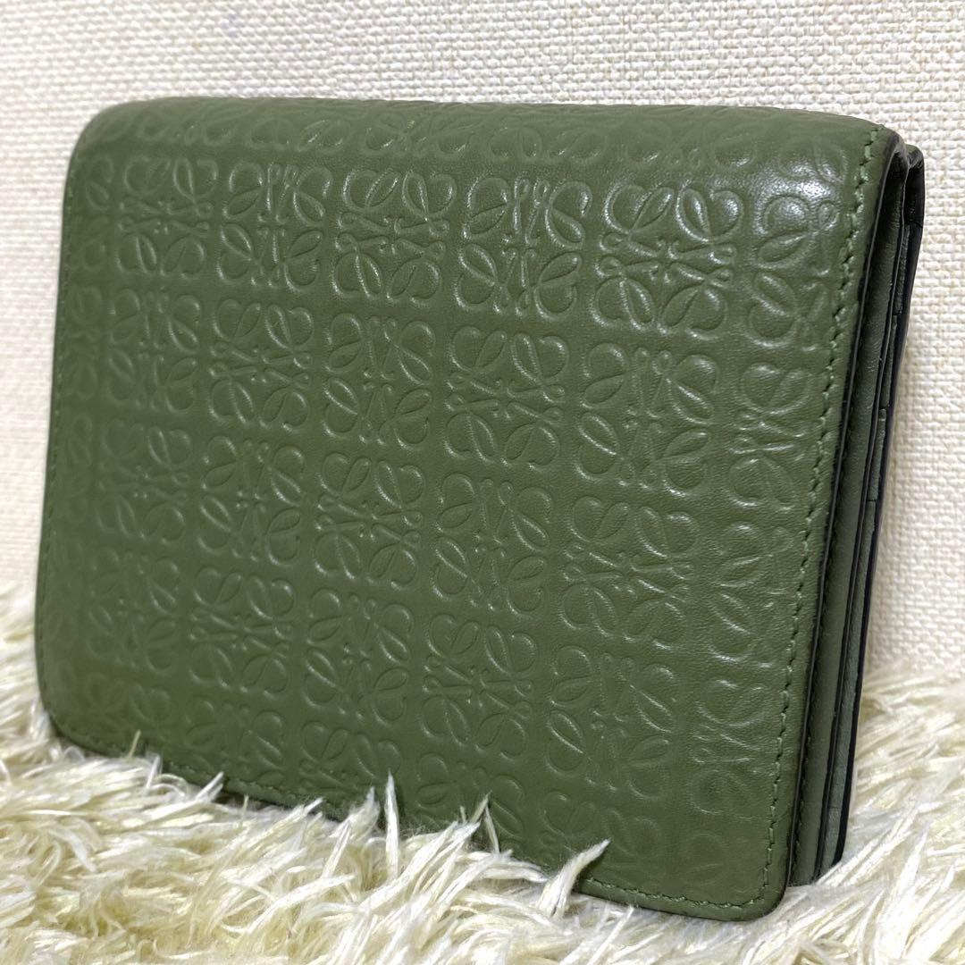 美品✨ LOEWE ロエベ 二つ折り財布 リピートアナグラム ラウンドファスナー