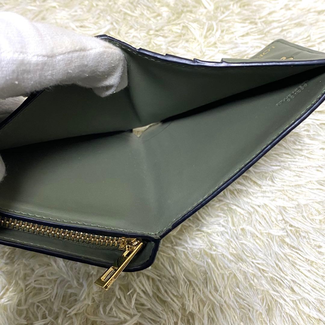 美品✨ LOEWE ロエベ 二つ折り財布 リピートアナグラム ラウンドファスナー