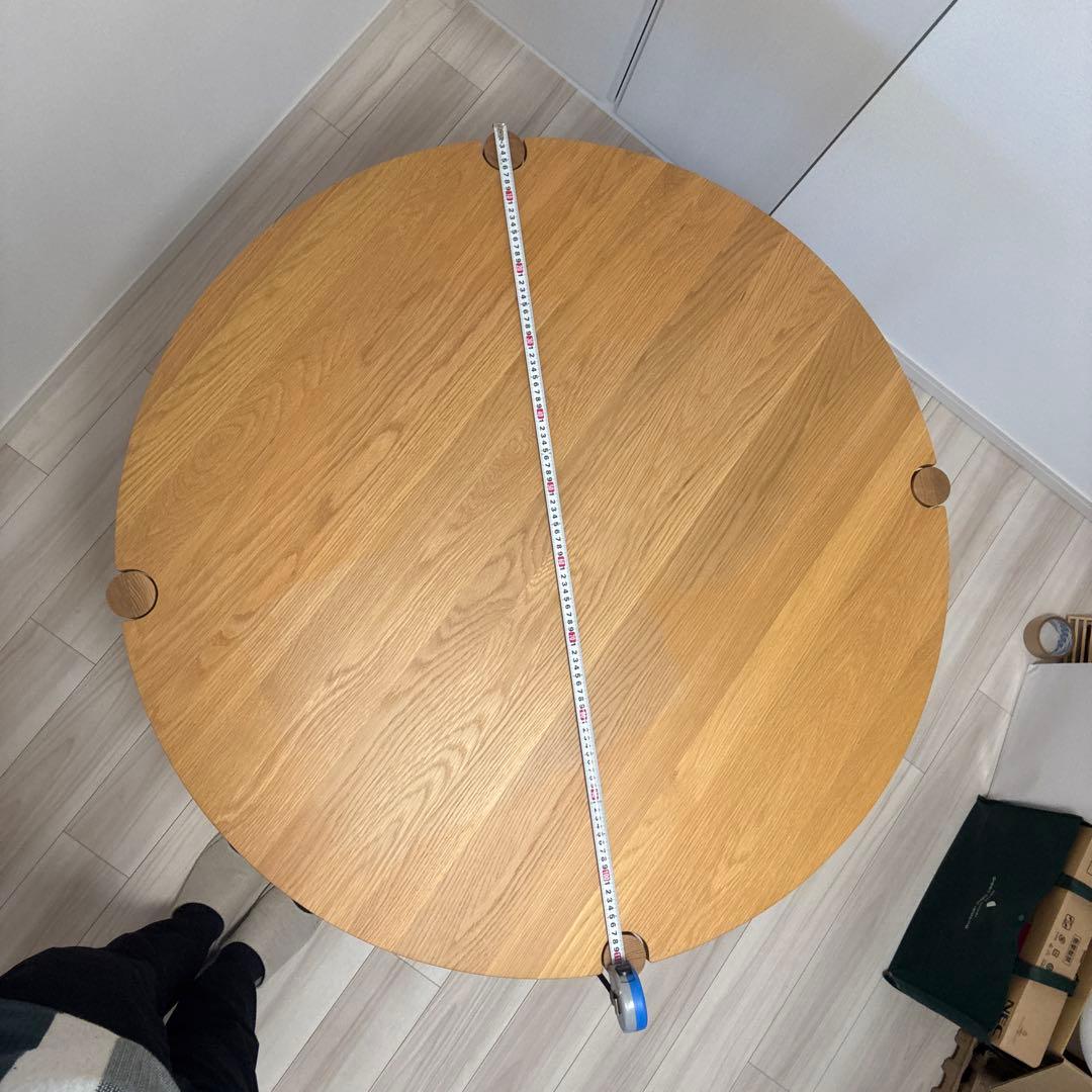 木製円形ダイニングテーブル 直径110cm,高さ72cm