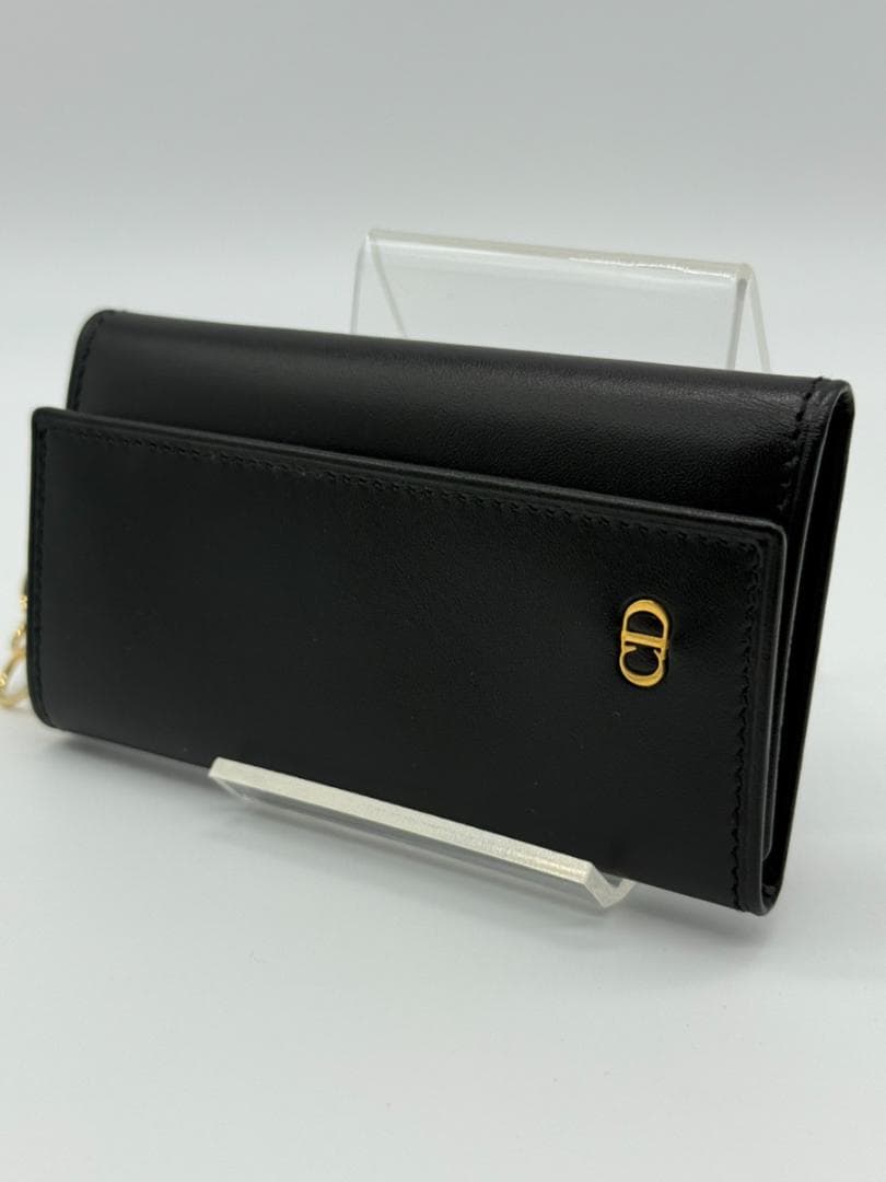 【極美品】クリスチャンディオール CDロゴ レザー 6連キーケース 黒