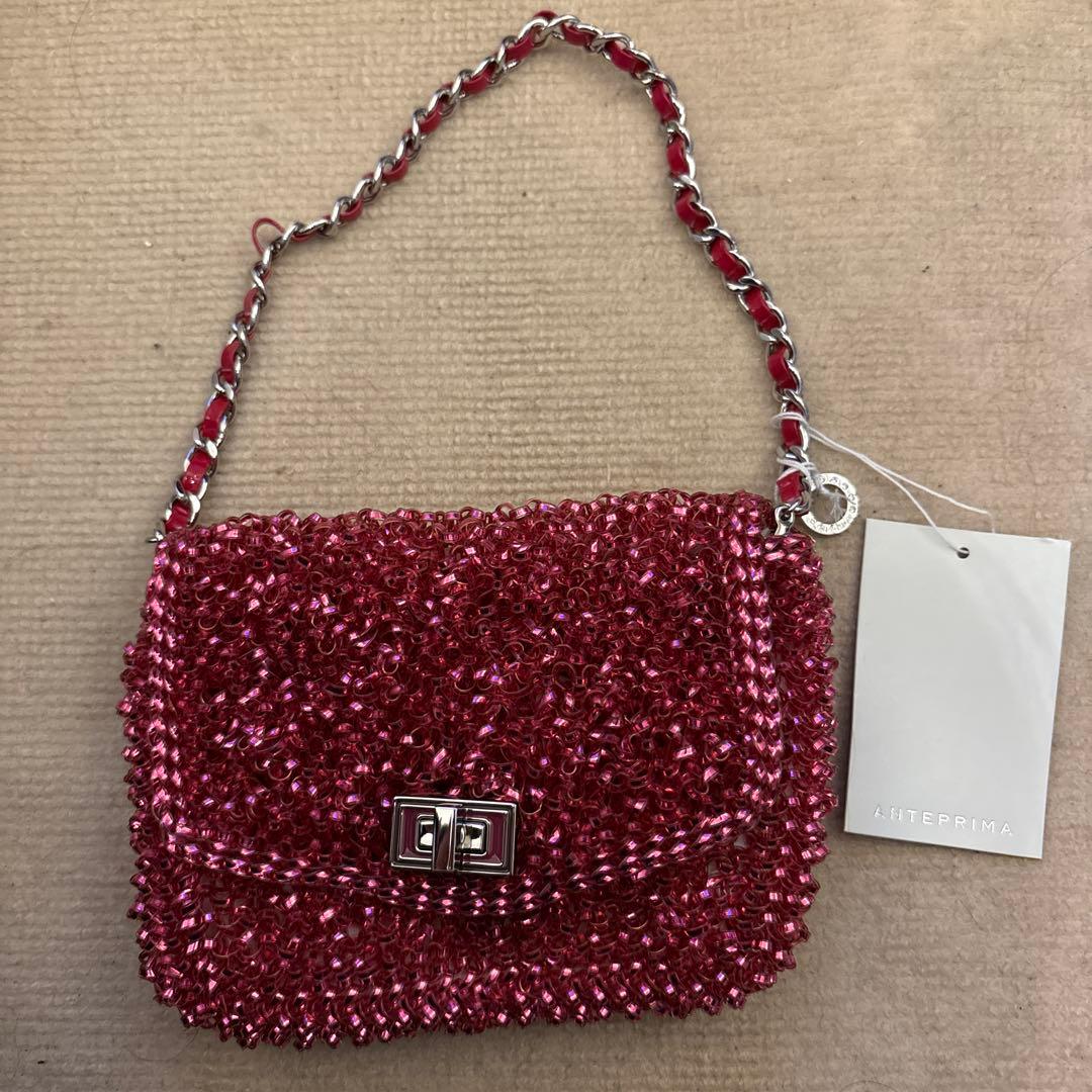 ANTEPRIMA ピンク ビーズショルダーバッグ