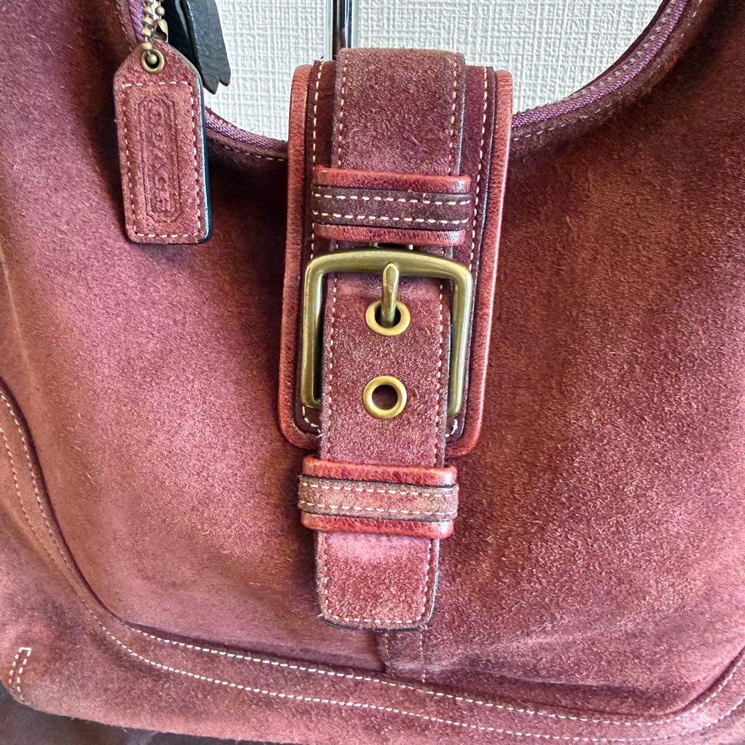 COACH コーチ ボルドー スエード ワンショルダー バッグ 7472 保存袋