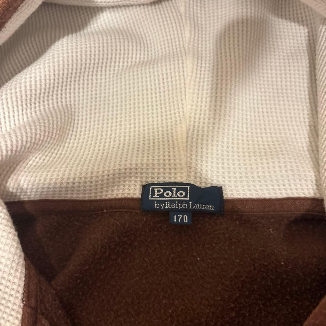 90sラルフローレン　ブラウンジップパーカー170