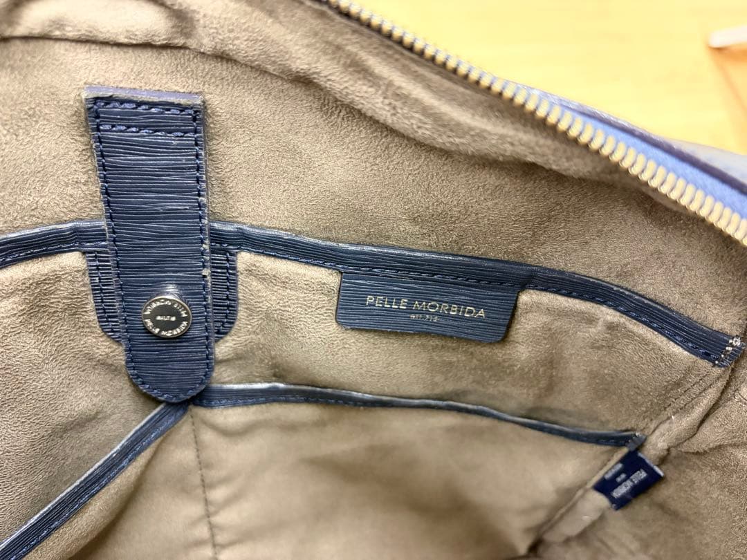 【美品】PELLE MORBIDA ペッレモルビダ ビジネスバッグ ネイビー