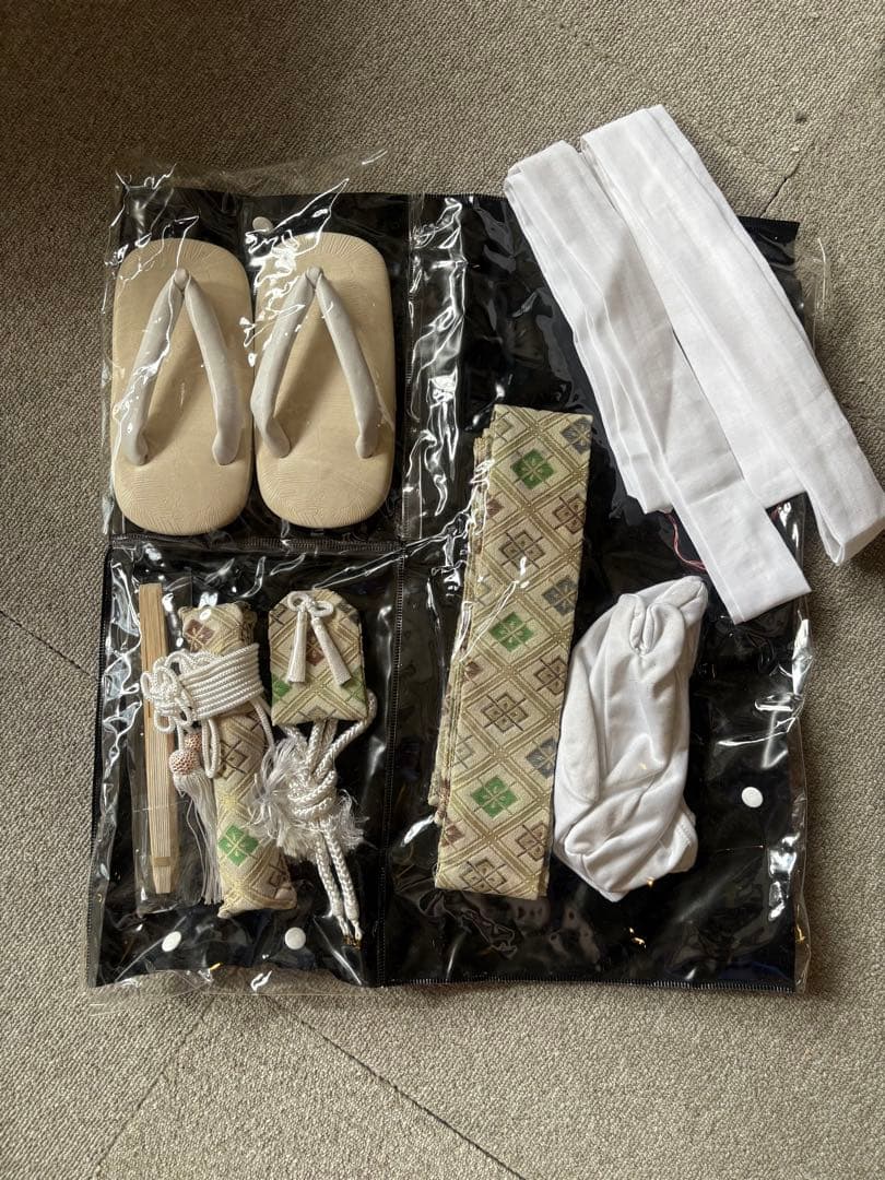 七五三　5歳男児　着物　セット　鷲　鷹　宝船　白ゴールド黒　伴商店