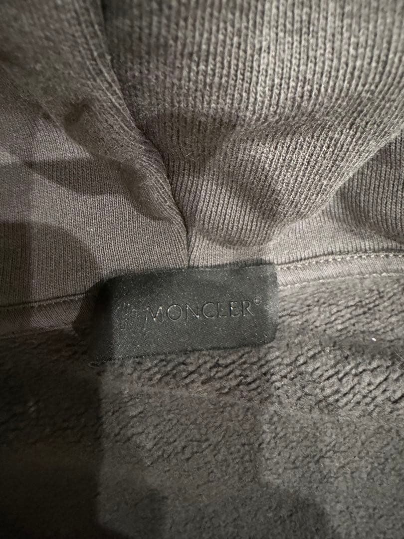 MONCLER モンクレール 総柄ロゴ パーカー S グレー