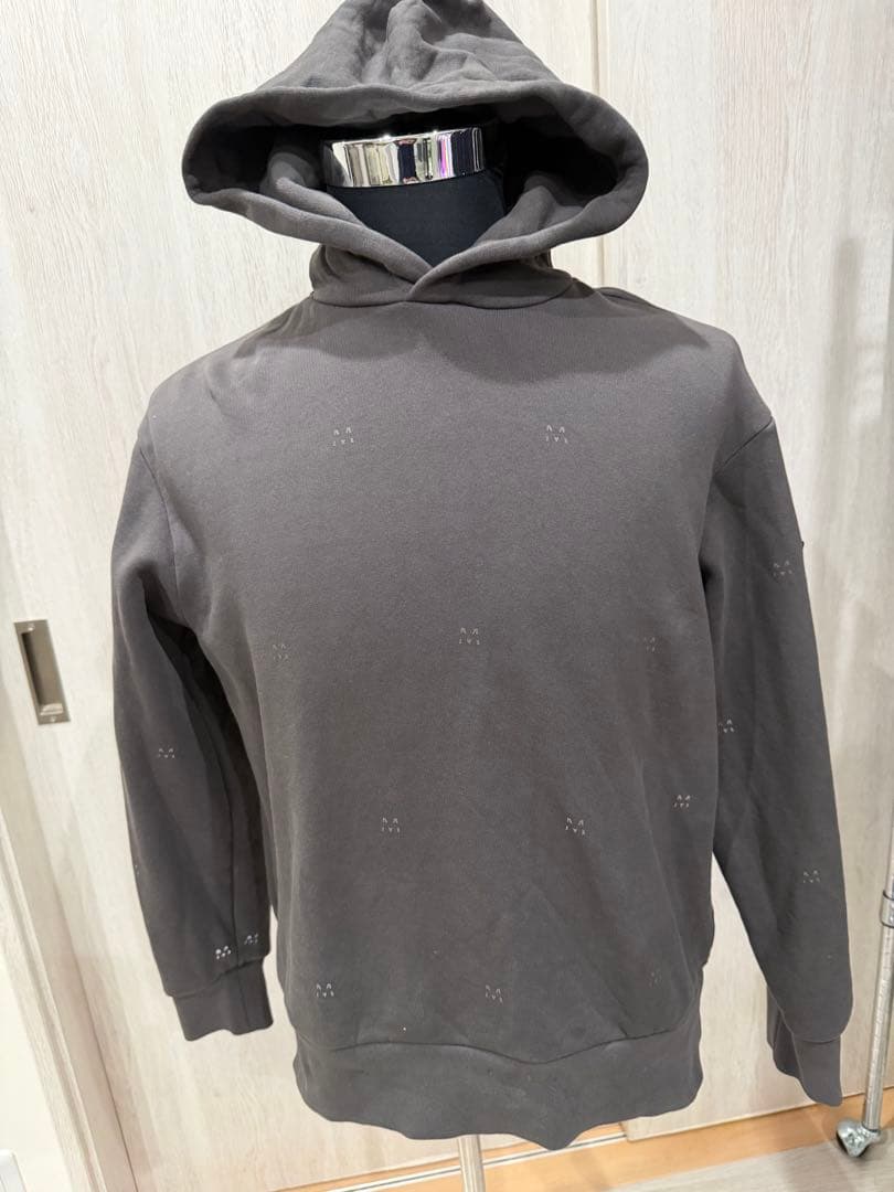 MONCLER モンクレール 総柄ロゴ パーカー S グレー