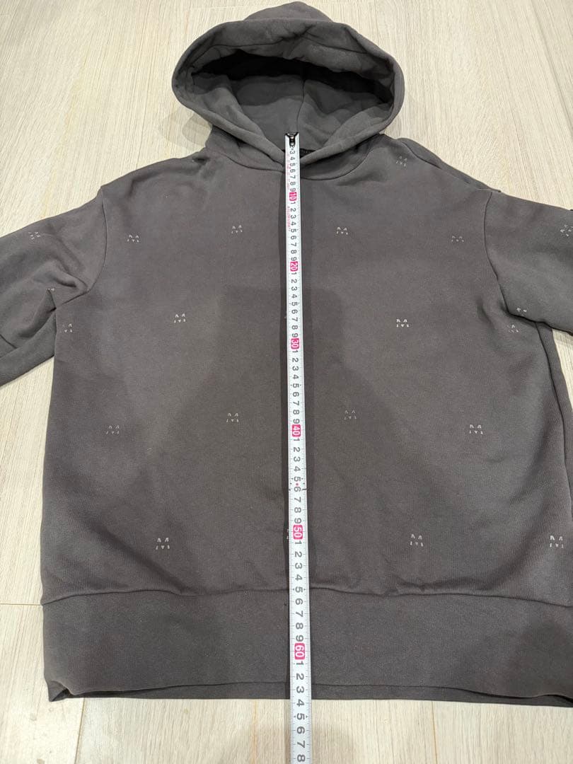 MONCLER モンクレール 総柄ロゴ パーカー S グレー