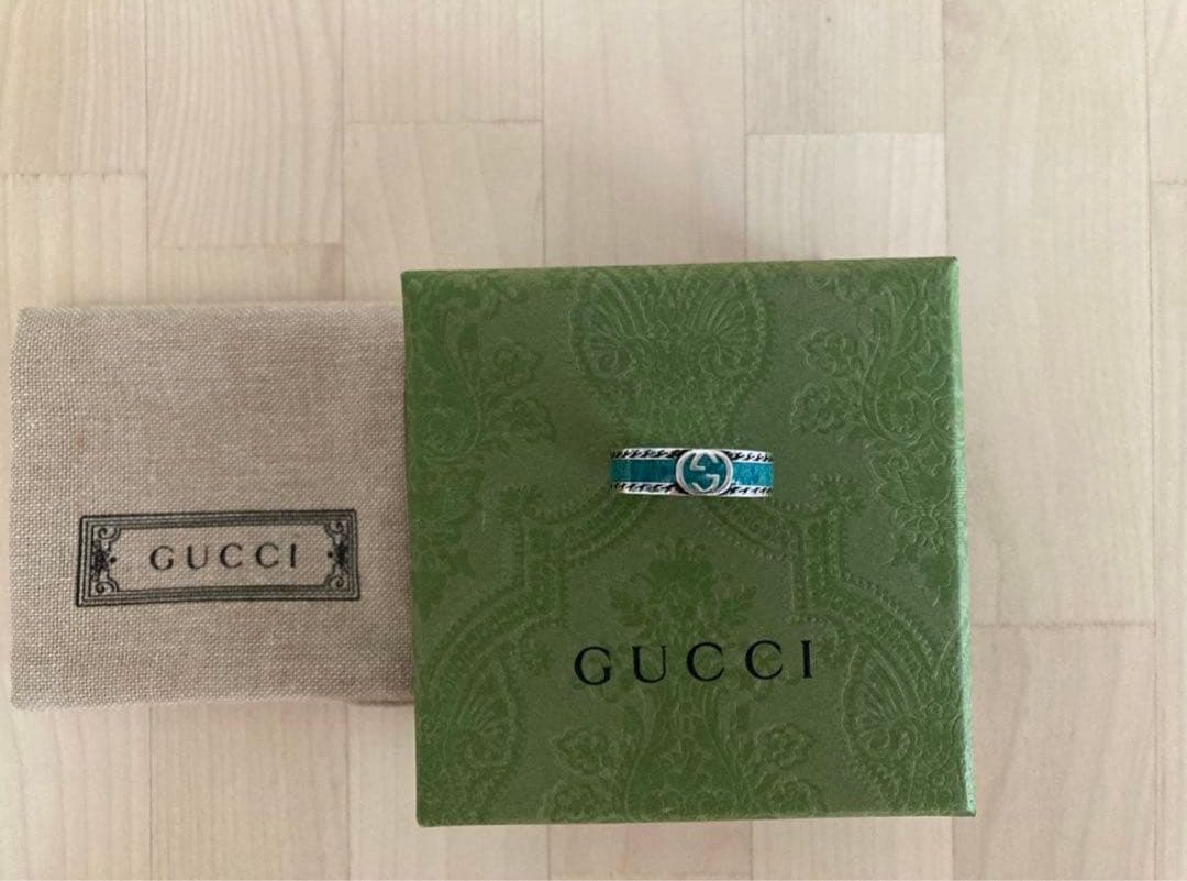 GUCCI ターコイズ　エナメルリング