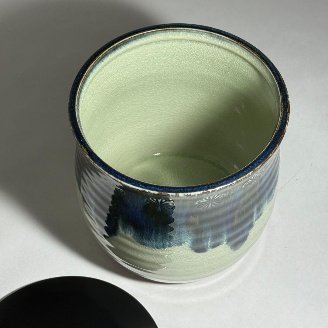 ◆御深井水指 加藤藤山造 二重箱共箱・共布付 本漆蓋 茶道具 未使用品◆