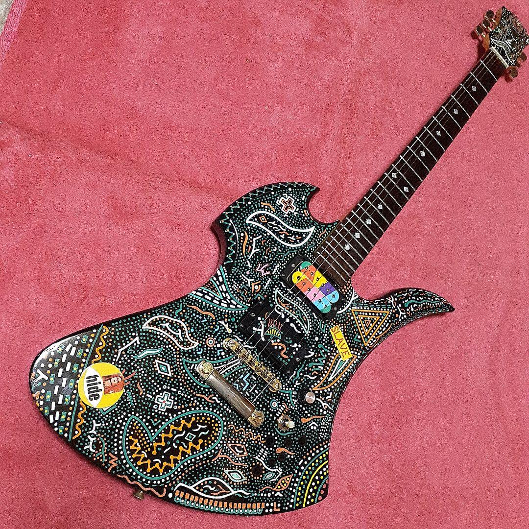 【良・美品】アメーバペイント・hideモデル。モッキンバードエレキギター。