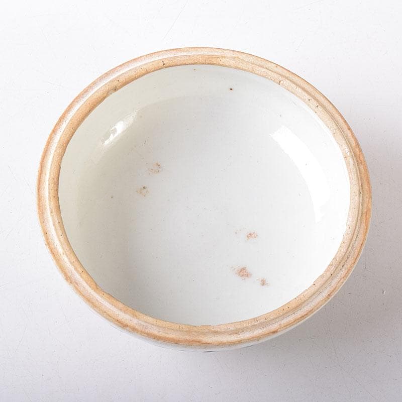 中国　粉彩　蓮花人物文　盒子　香合　蓋物　合わせ箱　V　R8271