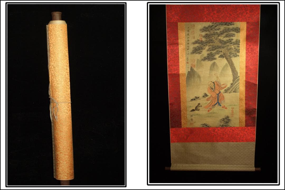 中国美术品 清時代の物図　肉筆絵　激安骨董品 BD221A13-3