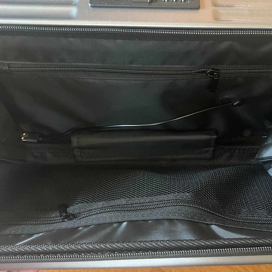 ⑨前開き スーツケース 機内持込 キャリーケース ストッパー付　グレー