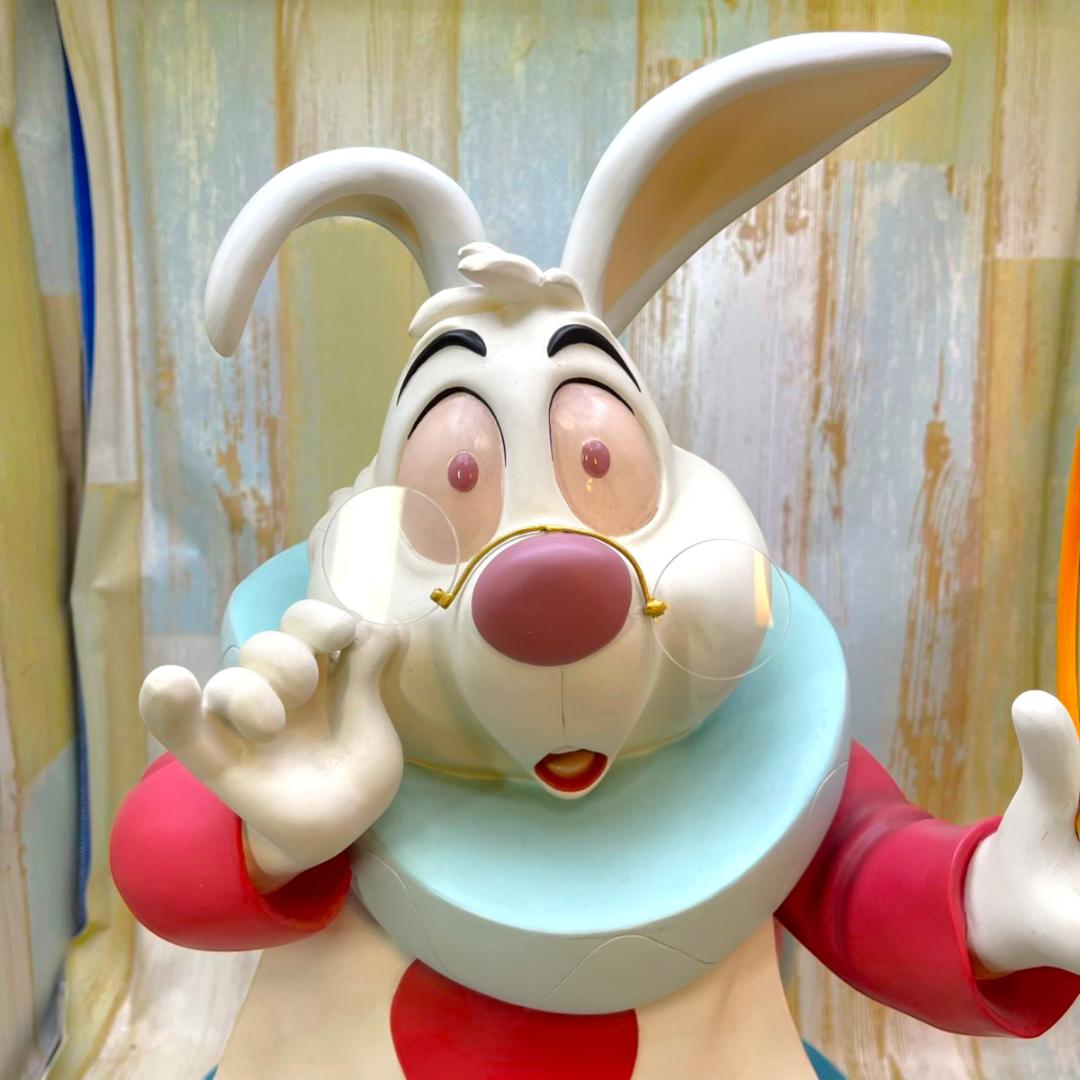 激レア★不思議の国のアリス 白うさぎ 兎 置き時計 ビッグフィギュア