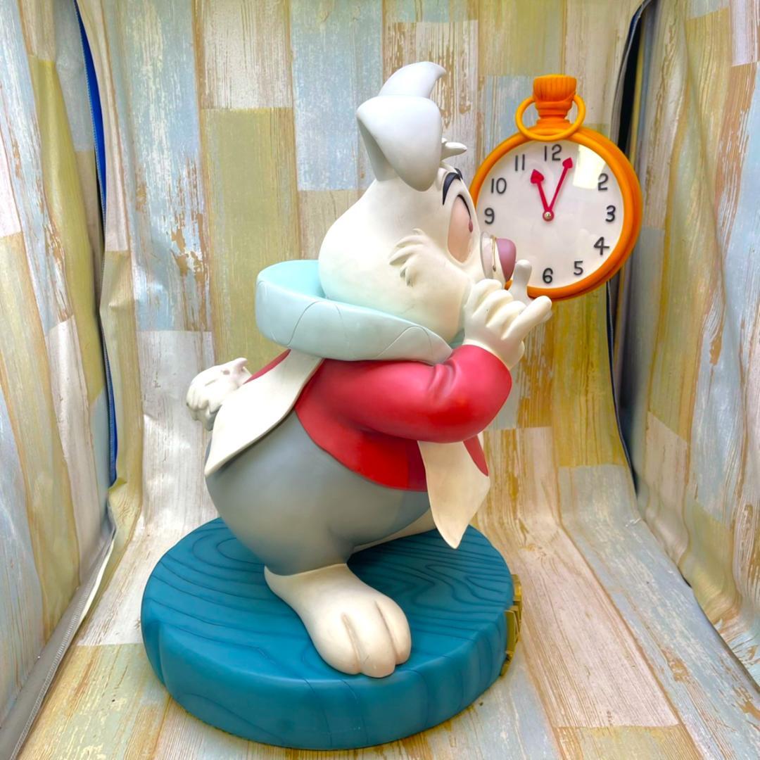 激レア★不思議の国のアリス 白うさぎ 兎 置き時計 ビッグフィギュア