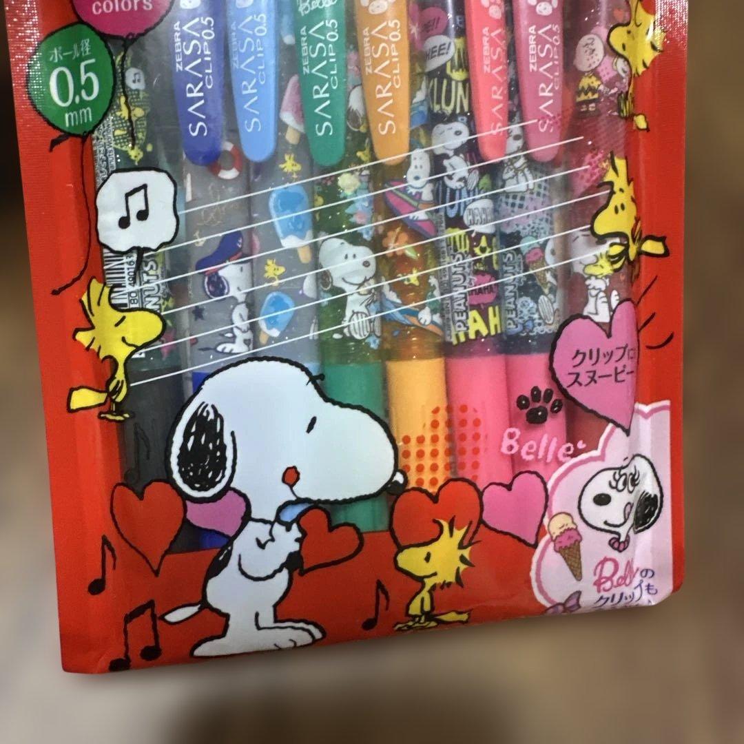 【新品数量限定】SNOOPY×SARASAボールペン8色セット　ベルクリップ有！