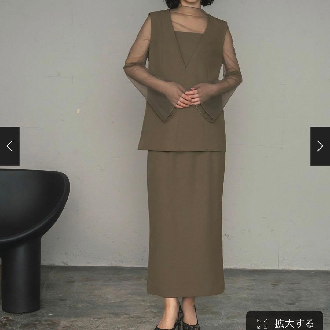 GIRL チュールレイヤードトップス&タイトスカート