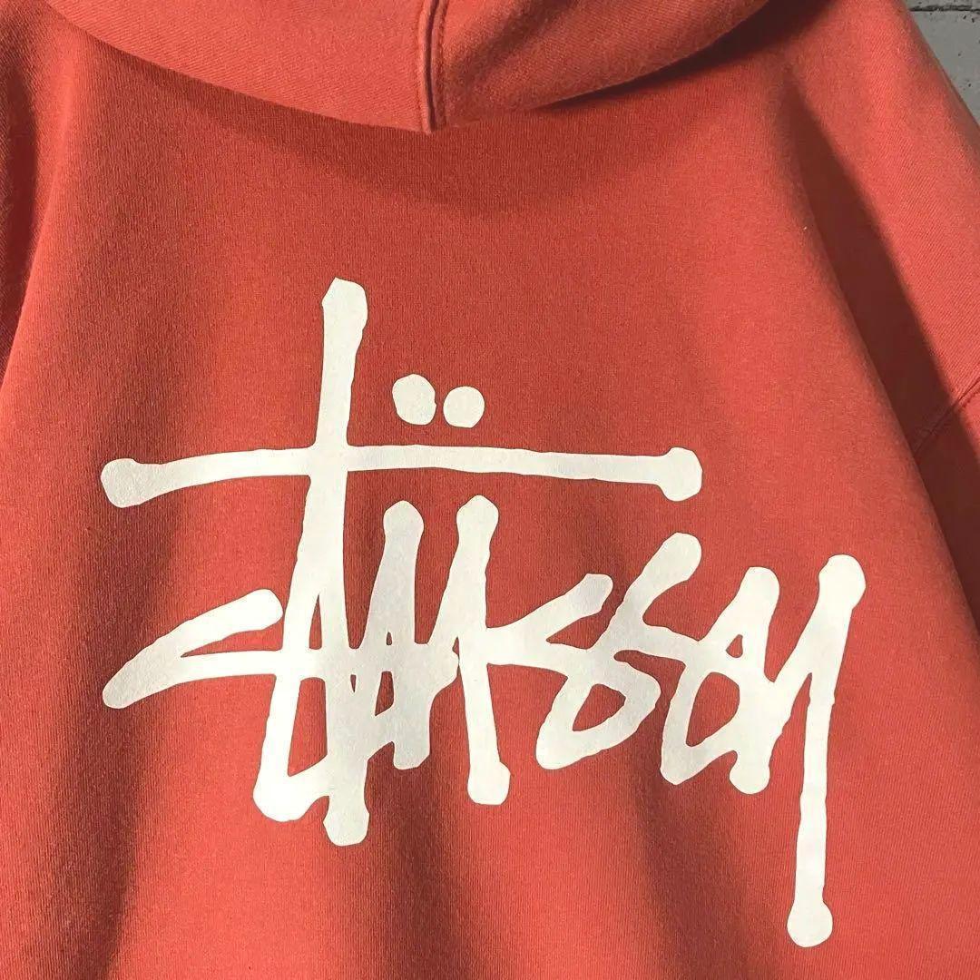 【ステューシー】ショーンフォント スウェットパーカー オレンジ M（実寸L）