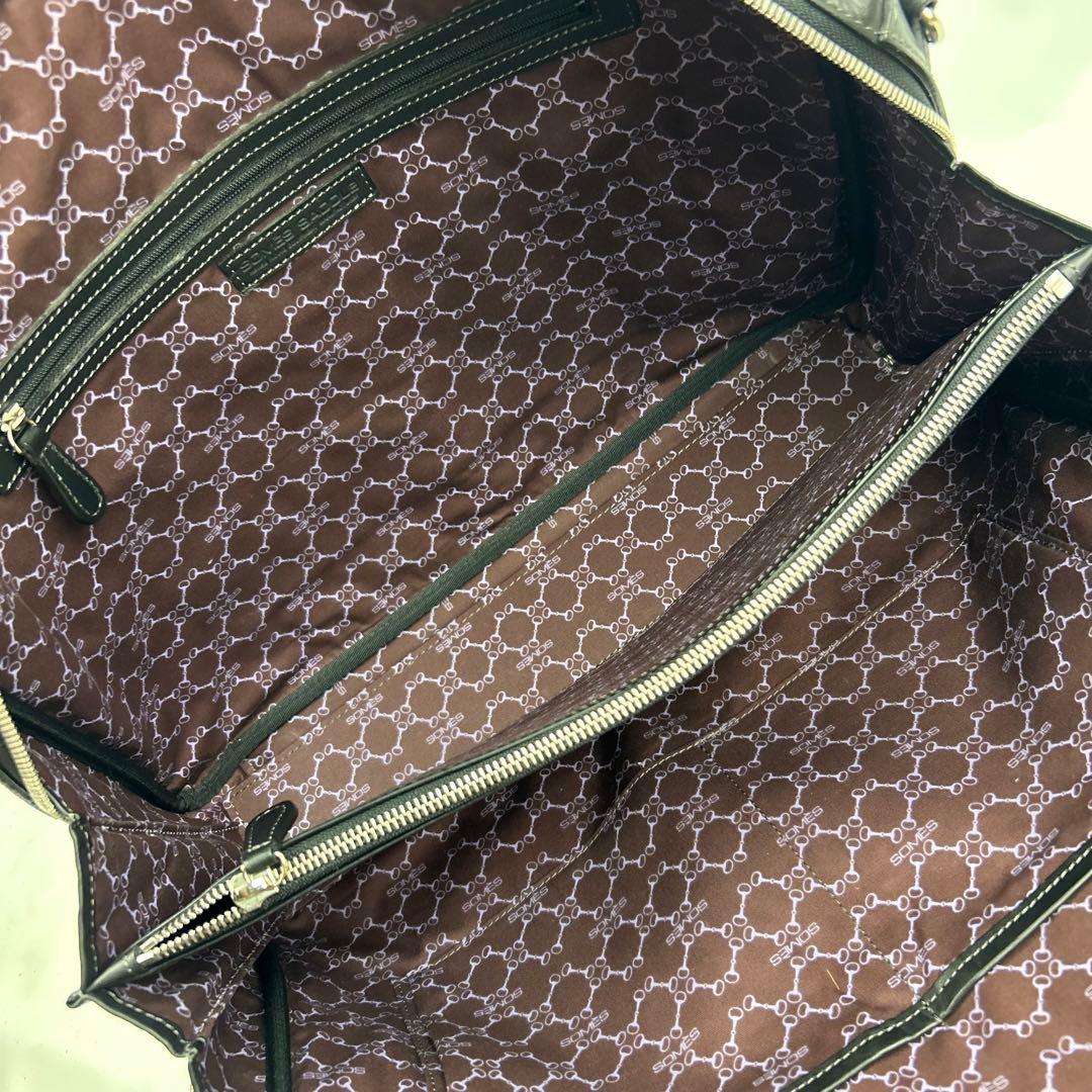 【美品】ソメスサドル　ビジネスバッグ　2way レザー　ロゴ金具　シルバー　黒