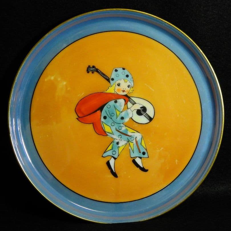 希少 オールドノリタケ アールデコ ピエレッタ デコレディ プレートNo.493