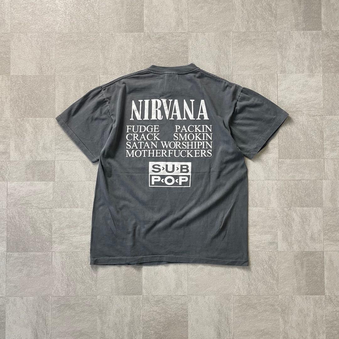 トップス NIRVANA s/s fade band t-shirt black l