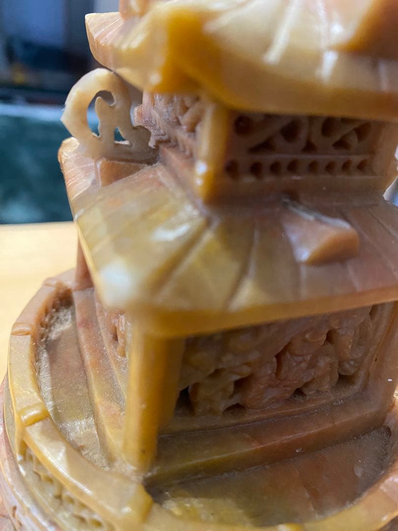 骨董品　香炉　お香　石彫　龍