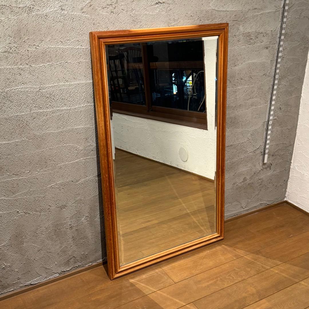 ウッドフレーム ミラー 鏡 600×990 ヴィンテージ