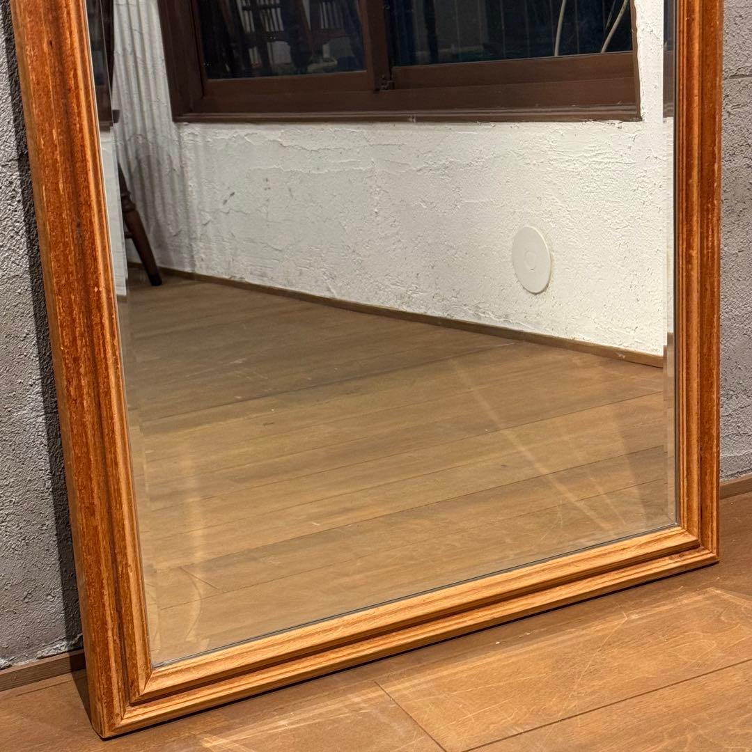 ウッドフレーム ミラー 鏡 600×990 ヴィンテージ